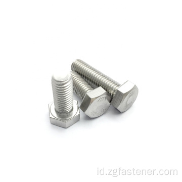 DIN933 Baut hex stainless steel dengan baut hex ulir penuh